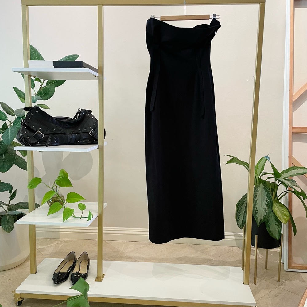 Yohji Yamamoto Vintage 90s Black Strapless Dress